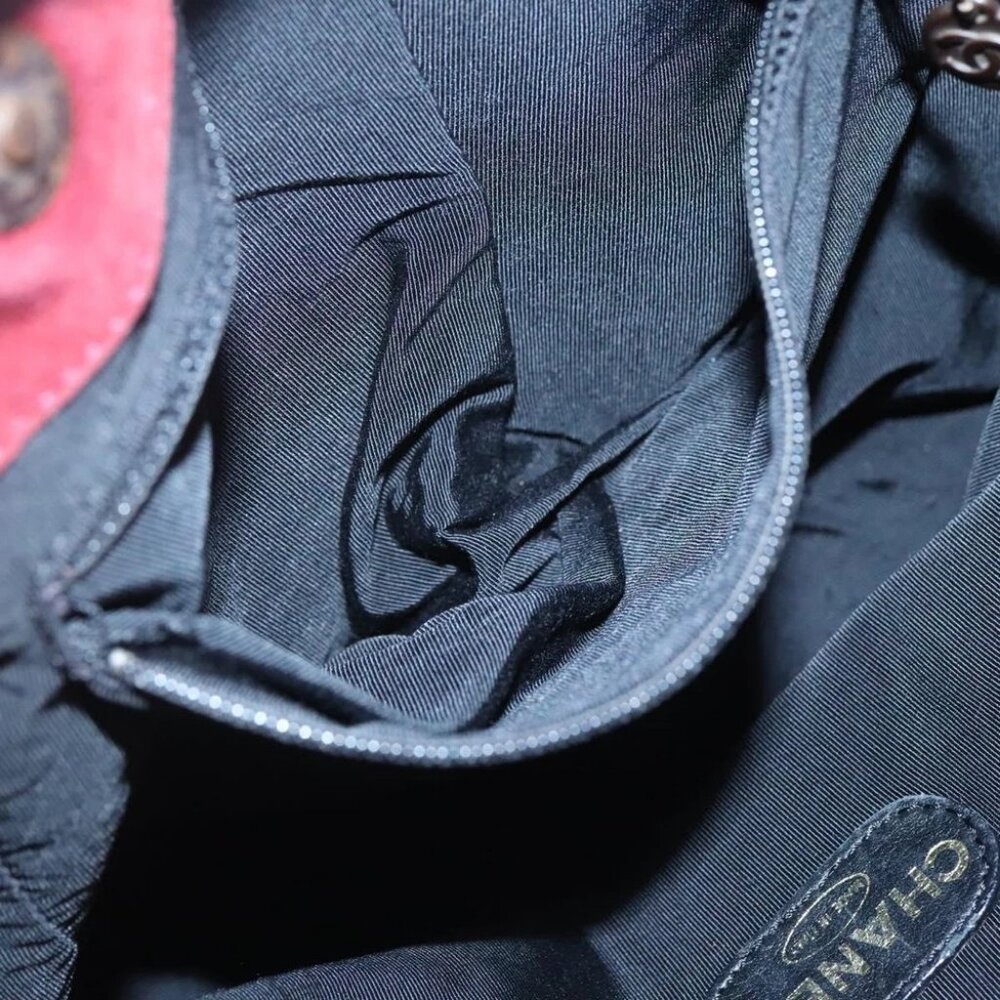 CHANEL Hand Bag Suede Red CC - Picture 13 of 15